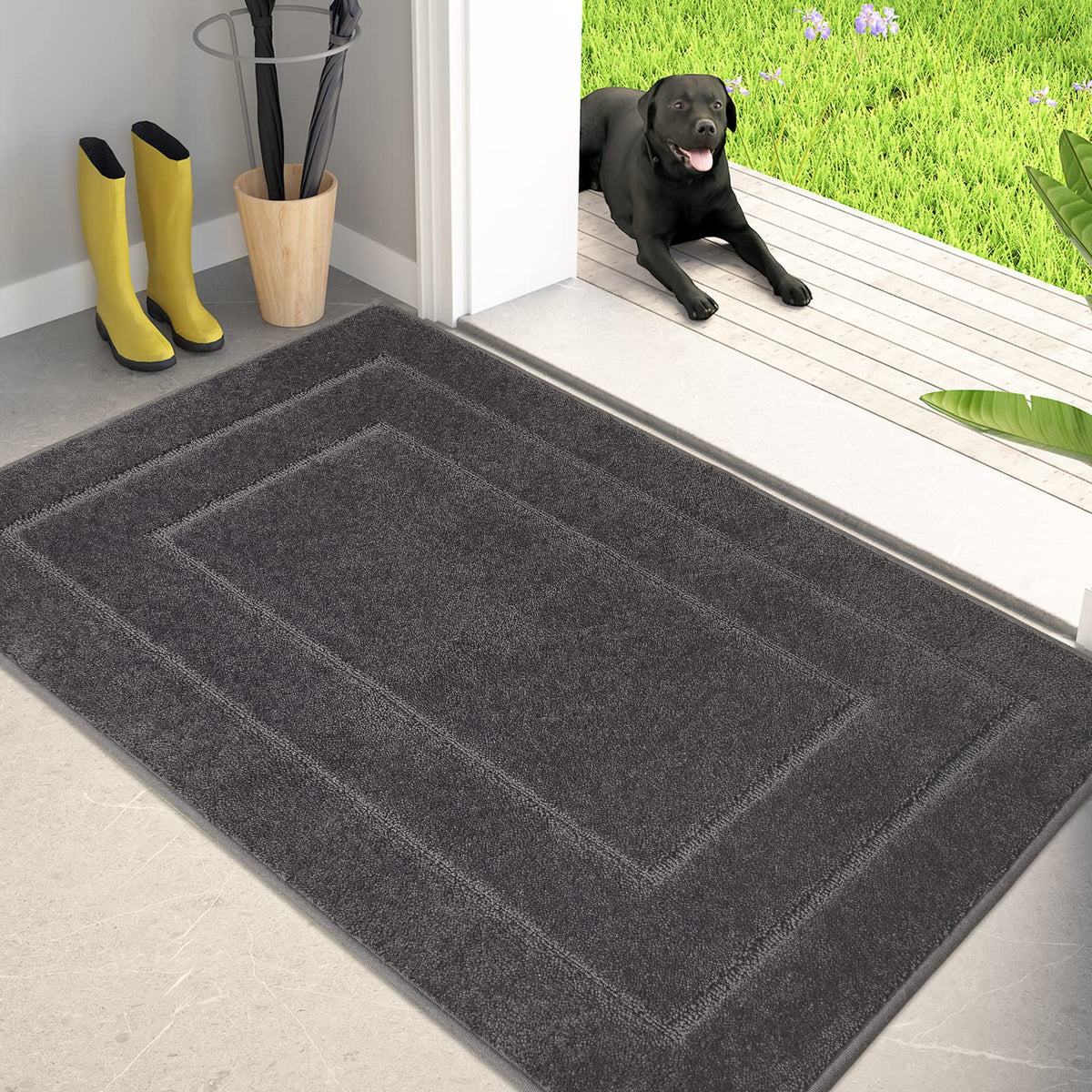 PURRUGS Dirt Trapping Door Mat Indoor Entrance, 20" x 31.5", Beige