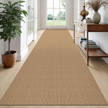 EARTHALL Woven Area Rug 3x5 Ft Washable Rugs for Entryway Braided Non Slip Rubber Backed Throw Rugs Door Mat Indoor Outdoor Entrance Cotton Carpet for Kitchen Foyer Front Door, Orange/Tan/Brown