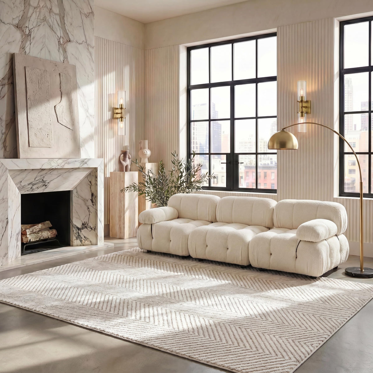 SAFAVIEH Area Rug 8x10 - Glamour Collection - Large - Modern Design, Navy, Handmade Wool Blend, Ideal for Living Room, Bedroom, Dining Space (GLM801N)