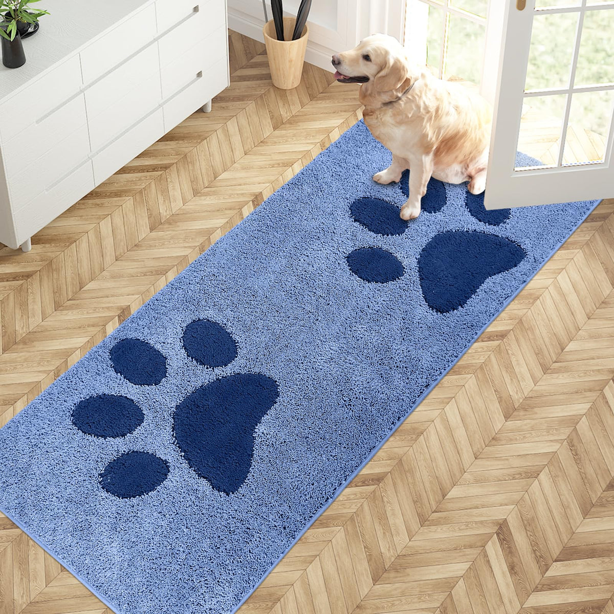 PURRUGS Dirt Trapping Door Mat Indoor Entrance, 32" x 47", Grey