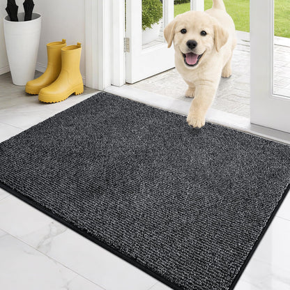 PURRUGS Dirt Trapping Indoor Door Mat, 20" x 31.5", Heathered Charcoal
