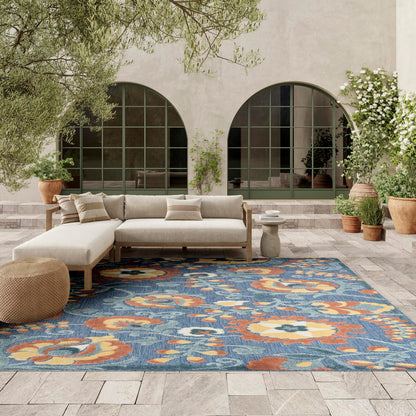 Nourison Home Aloha Natural Blue 2'3" x 10' Area Rug - Easy Clean, Non Shedding, Bed Room, Living Room, Dining Room, Kitchen (10' Runner)