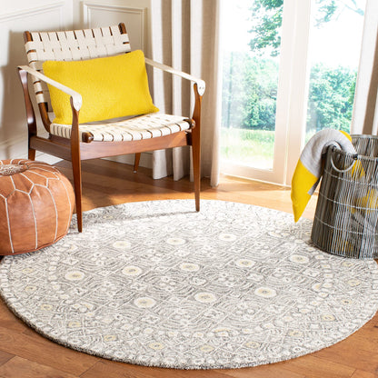 SAFAVIEH Micro-Loop Collection Accent Rug - 4' x 6', Charcoal & Ivory, Handmade Wool, Ideal for High Traffic Areas in Entryway, Living Room, Bedroom (MLP801H)