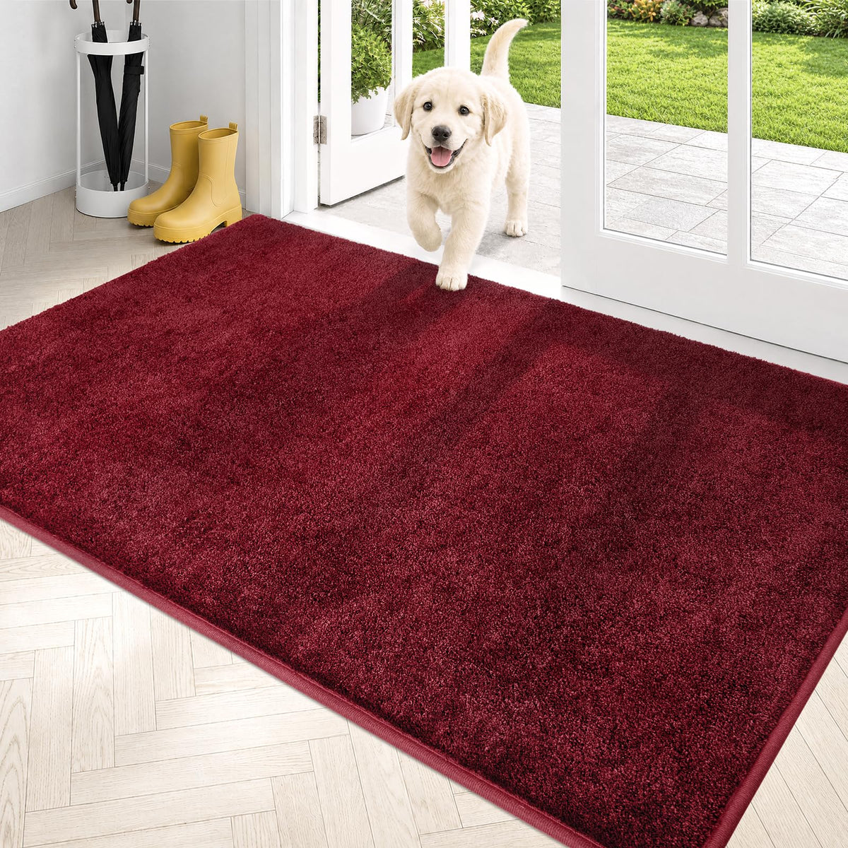 PURRUGS Dirt Trapping Indoor Door Mat, 34" x 59", Charcoal