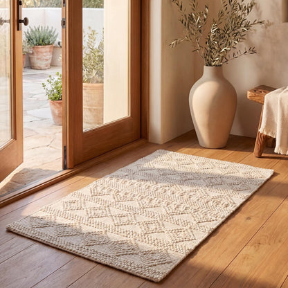 SAFAVIEH Natura Wool Area Rug 3'x5', Soft Plush Boho Grey & Ivory NAT102A