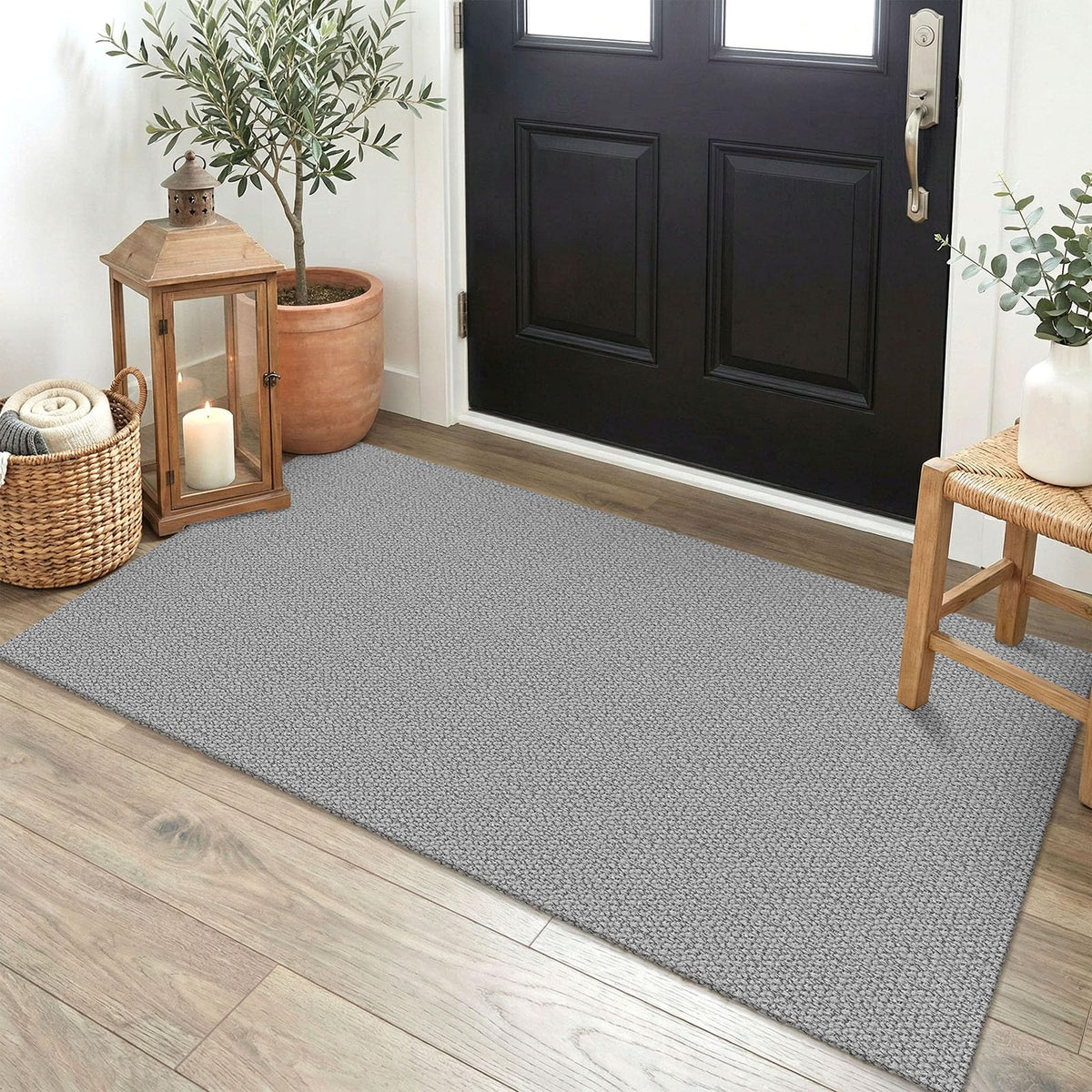 EARTHALL Washable Area Rug, Non Slip Entryway Rug, 4x6 Ft, Sand/Beige