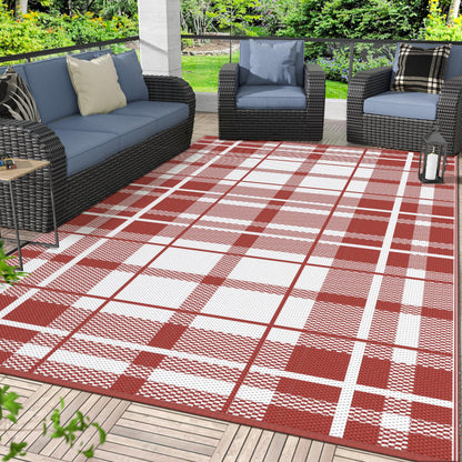 GENIMO Outdoor Rug, Waterproof Plastic Rugs for Patio, 5'x8' Cloud Grey