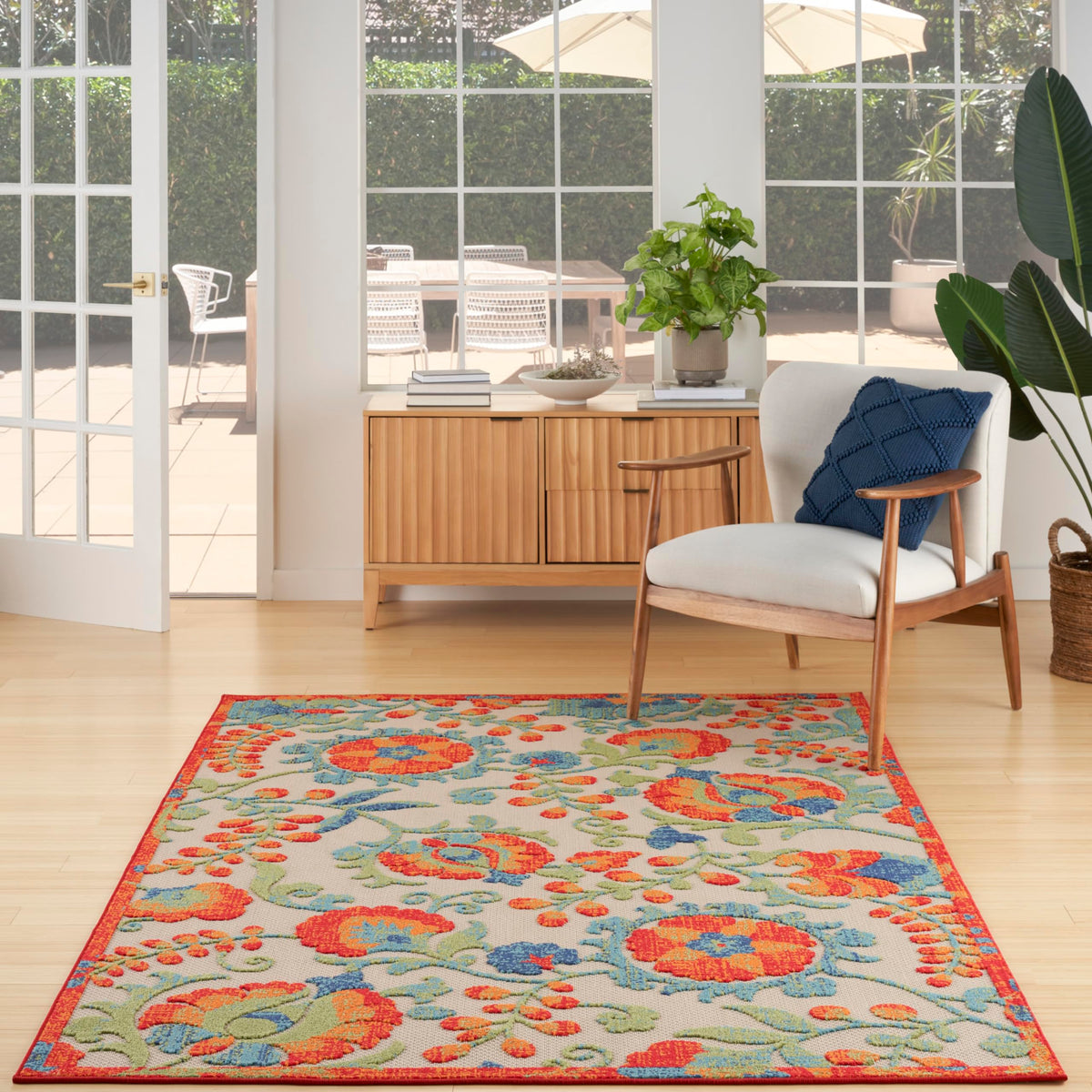 Nourison Home Aloha Natural Blue 2'3" x 10' Area Rug - Easy Clean, Non Shedding, Bed Room, Living Room, Dining Room, Kitchen (10' Runner)