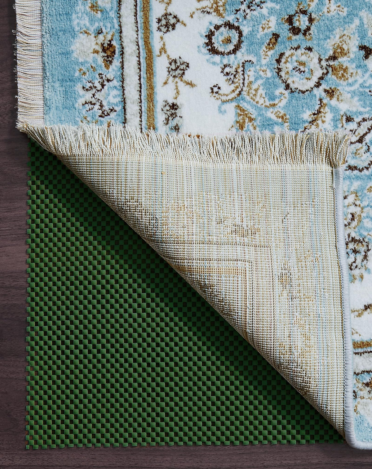 Veken 8x10 Ft Rug Pad Gripper for Hardwood Floors, Non Slip Dark Blue Rug Pads for Area Rugs, Thick Rug Grippers for Tile Floors, Under Carpet Anti Skid Mat, Keep Your Rugs Safe and in Place