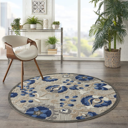 Nourison Home Aloha Natural Blue 2'3" x 10' Area Rug - Easy Clean, Non Shedding, Bed Room, Living Room, Dining Room, Kitchen (10' Runner)