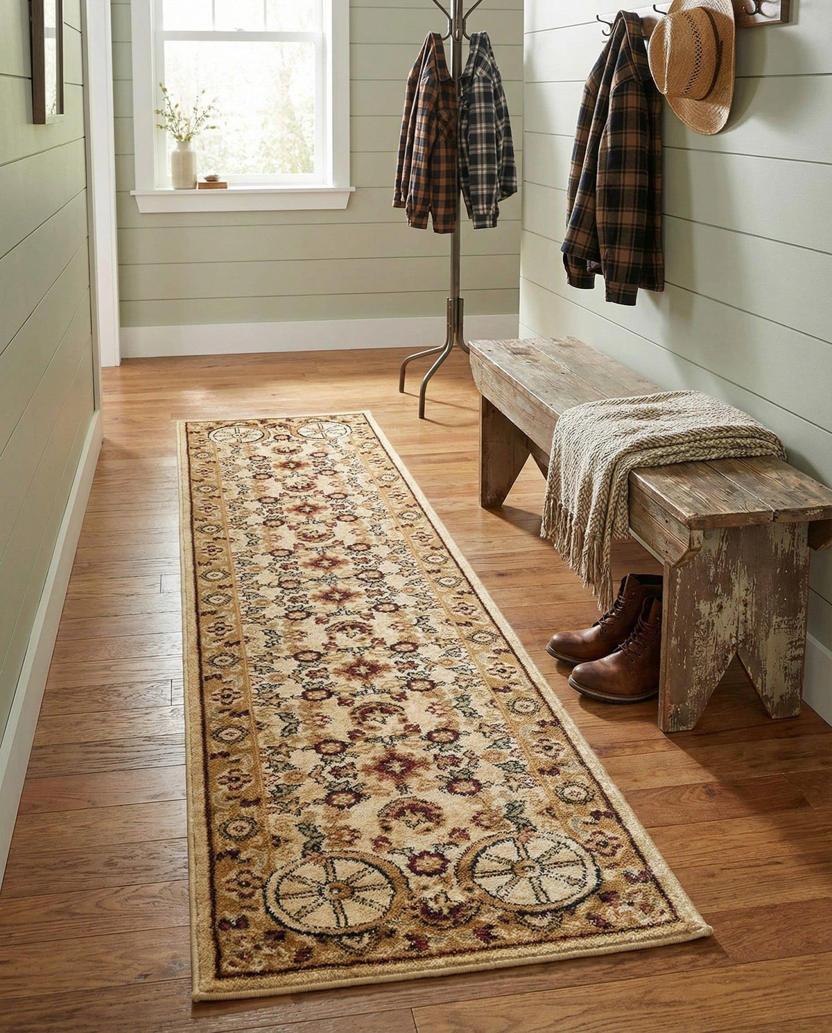Rugs.com - Pioneer Rug – 5 Ft Square Ivory Easy-Clean Rug – Rustic Decor for Living Rooms, Bedrooms, and Entryways