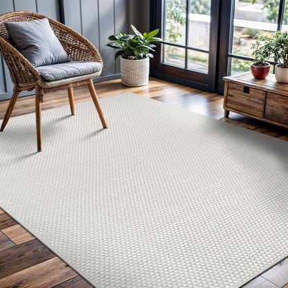 CAMILSON Easy Jute Rug 10x14, Indoor Outdoor Natural Color Fiber Area Rugs for Living Room Patio and Kitchen Rug, Sisal Boho Woven Design, Easy-Cleaning, Washable Outside Carpet Alfombras (10 x 14)