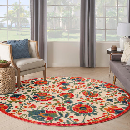 Nourison Home Aloha Natural Blue 2'3" x 10' Area Rug - Easy Clean, Non Shedding, Bed Room, Living Room, Dining Room, Kitchen (10' Runner)