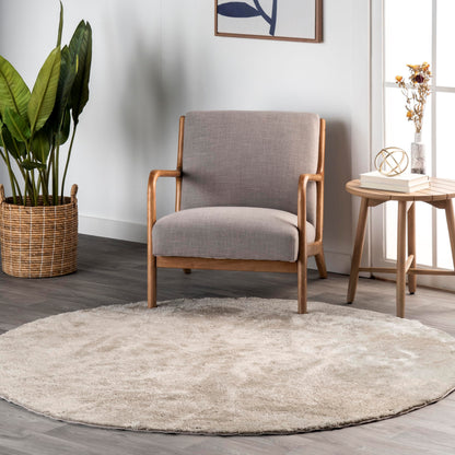 nuLOOM Loni Off White Solid Washable Area Rug, 8' x 10'