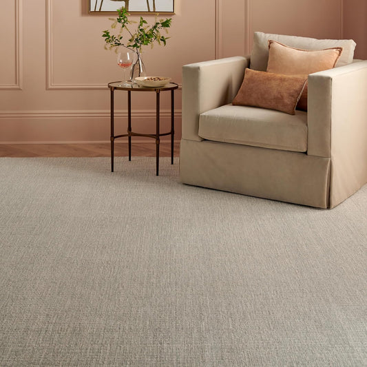 Martha Stewart x SAFAVIEH Area Rug Collection - 9' x 12', Light Grey & Ivory, Handmade Wool, Ideal for Living Room, Bedroom, Office, Dining Space (MSR3378F)