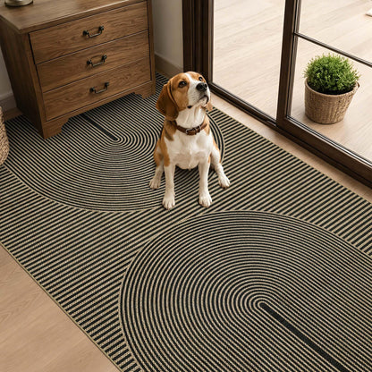 Easy Jute Rug for Pet Homes: 4x6 Outdoor Rug - Geometric Arch Pattern