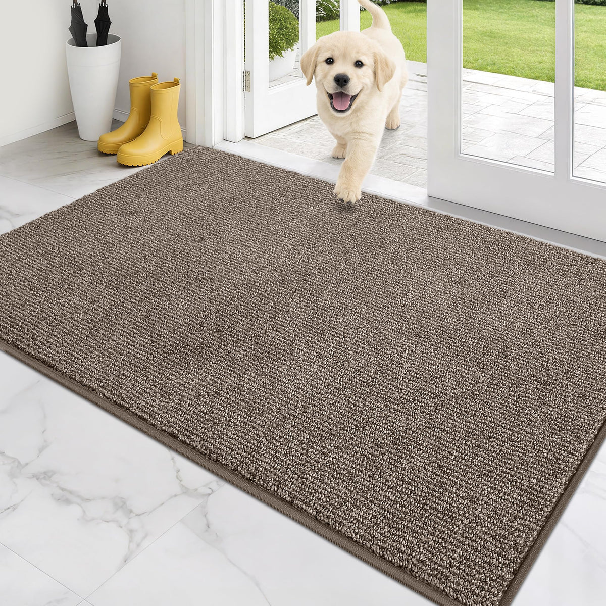 PURRUGS Dirt Trapping Indoor Door Mat, 20" x 31.5", Heathered Charcoal