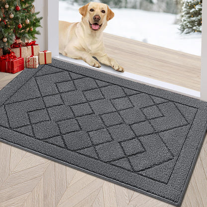REFETONE Indoor Doormat 32" x 40", Low-Profile Front Door Mat, Dark Gray
