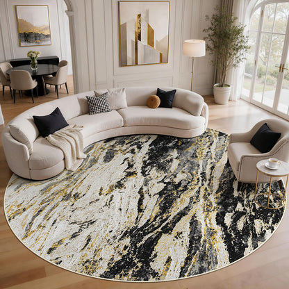Area Rugs for Living Room: 9X12 Abstract Washable Rug Modern Neutral Large Soft Stain Resistant Non-Slip for Bedroom Dining Room Indoor Home Office Carpet - Blue Brown