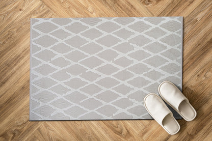 Luul Home Modern Micro Loop Indoor Area Rugs for Living Room Bedroom Kitchen Geometric Trellis White 8x10 Luxury Durable Low and High Pile Non-Shedding Stain Resistant Soft Area Carpet 8 x 10