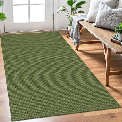 EARTHALL Woven Area Rug 3x5 Ft Washable Rugs for Entryway Braided Non Slip Rubber Backed Throw Rugs Door Mat Indoor Outdoor Entrance Cotton Carpet for Kitchen Foyer Front Door, Orange/Tan/Brown