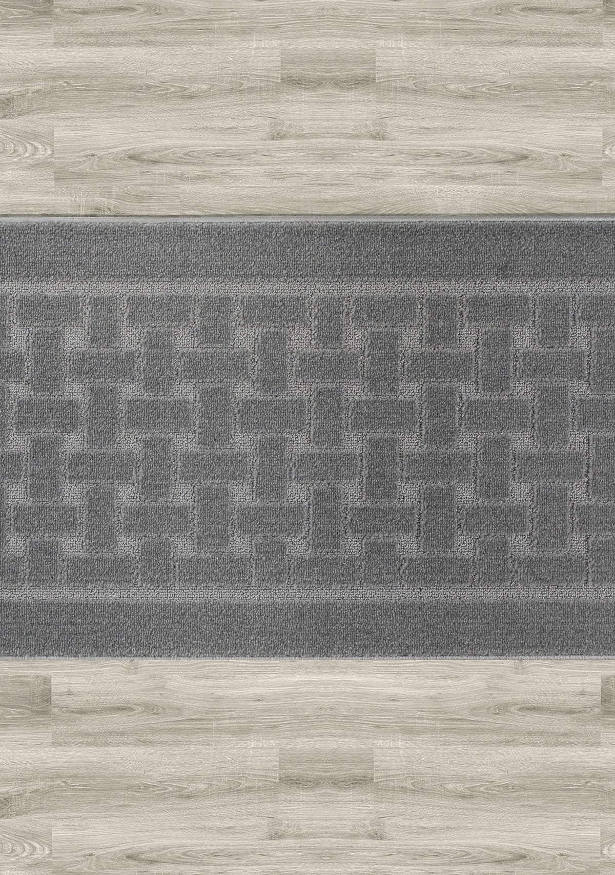 Runner Rug 6 ft, Non-Slip Washable Rug, Grey Textured Carpet for Kitchen Hallway Laundry Entryway, Rubber Backing, Indoor, Rolled in Box (26" x 6'), Custom Size Floor Runner