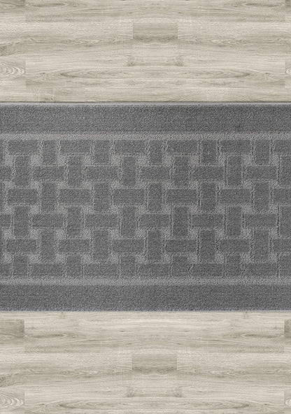 Runner Rug 6 ft, Non-Slip Washable Rug, Grey Textured Carpet for Kitchen Hallway Laundry Entryway, Rubber Backing, Indoor, Rolled in Box (26" x 6'), Custom Size Floor Runner