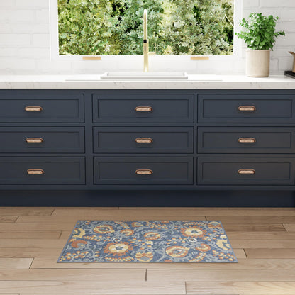 Nourison Home Aloha Natural Blue 2'3" x 10' Area Rug - Easy Clean, Non Shedding, Bed Room, Living Room, Dining Room, Kitchen (10' Runner)