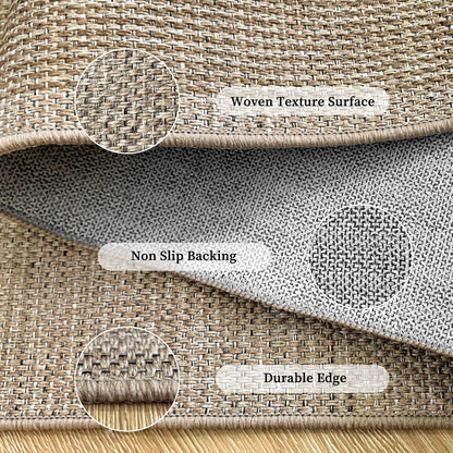 Easy Jute Rug for Pet Homes: 4x6 Outdoor Rug - Geometric Arch Pattern
