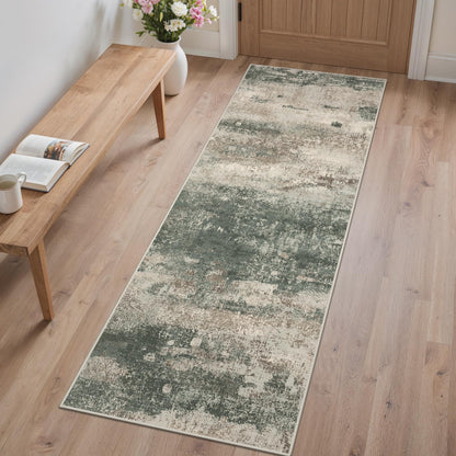 GENIMO 9x12 Area Rug Washable Non Slip for Living Room, Navy Blue Gray