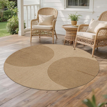 Easy Jute Rug for Pet Homes: 4x6 Outdoor Rug - Geometric Arch Pattern