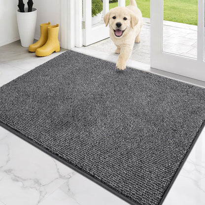 PURRUGS Dirt Trapping Indoor Door Mat, 20" x 31.5", Heathered Charcoal