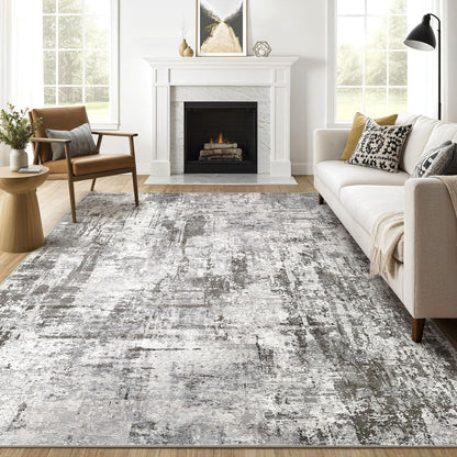 LOONGRUG 10x14 Area Rugs Washable Large Neutral Modern Living Room Rug