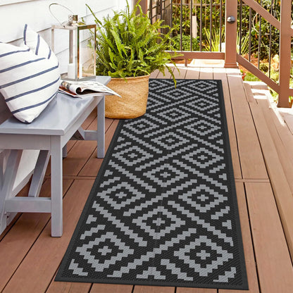 GENIMO Outdoor Rug, Waterproof Plastic Rugs for Patio, 5'x8' Cloud Grey