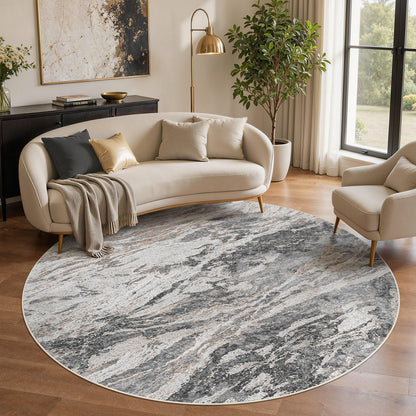 Area Rugs for Living Room: 9X12 Abstract Washable Rug Modern Neutral Large Soft Stain Resistant Non-Slip for Bedroom Dining Room Indoor Home Office Carpet - Blue Brown