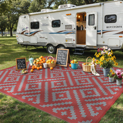 GENIMO Outdoor Rug, Waterproof Plastic Rugs for Patio, 5'x8' Cloud Grey