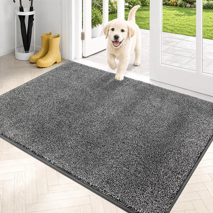 PURRUGS Dirt Trapping Indoor Door Mat, 34" x 59", Charcoal