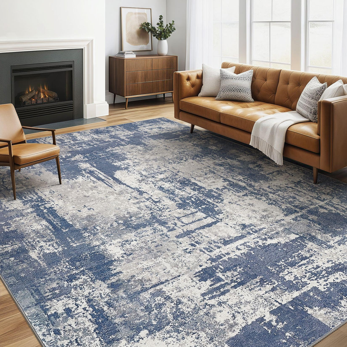 LOONGRUG 10x14 Area Rugs Washable Large Neutral Modern Living Room Rug