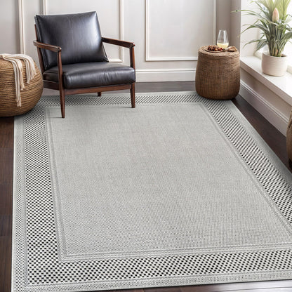 CAMILSON Easy Jute Rug 10x14, Indoor Outdoor Natural Color Fiber Area Rugs for Living Room Patio and Kitchen Rug, Sisal Boho Woven Design, Easy-Cleaning, Washable Outside Carpet Alfombras (10 x 14)