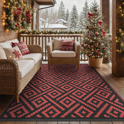 GENIMO Outdoor Rug, Waterproof Plastic Rugs for Patio, 5'x8' Cloud Grey