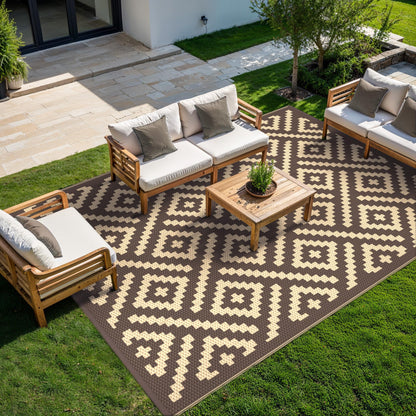 GENIMO Outdoor Rug, Waterproof Plastic Rugs for Patio, 5'x8' Cloud Grey