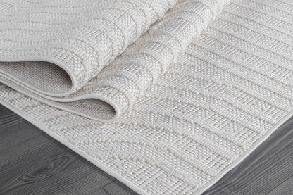 Beverly Rug Micro Loop Large Area Rug White 9x12 Modern Luxury Circle Geometric Durable Indoor Area Rugs for Living Dining Room Office Stain Resistant Non Shedding Casual Indoor Carpet White 9 x 12