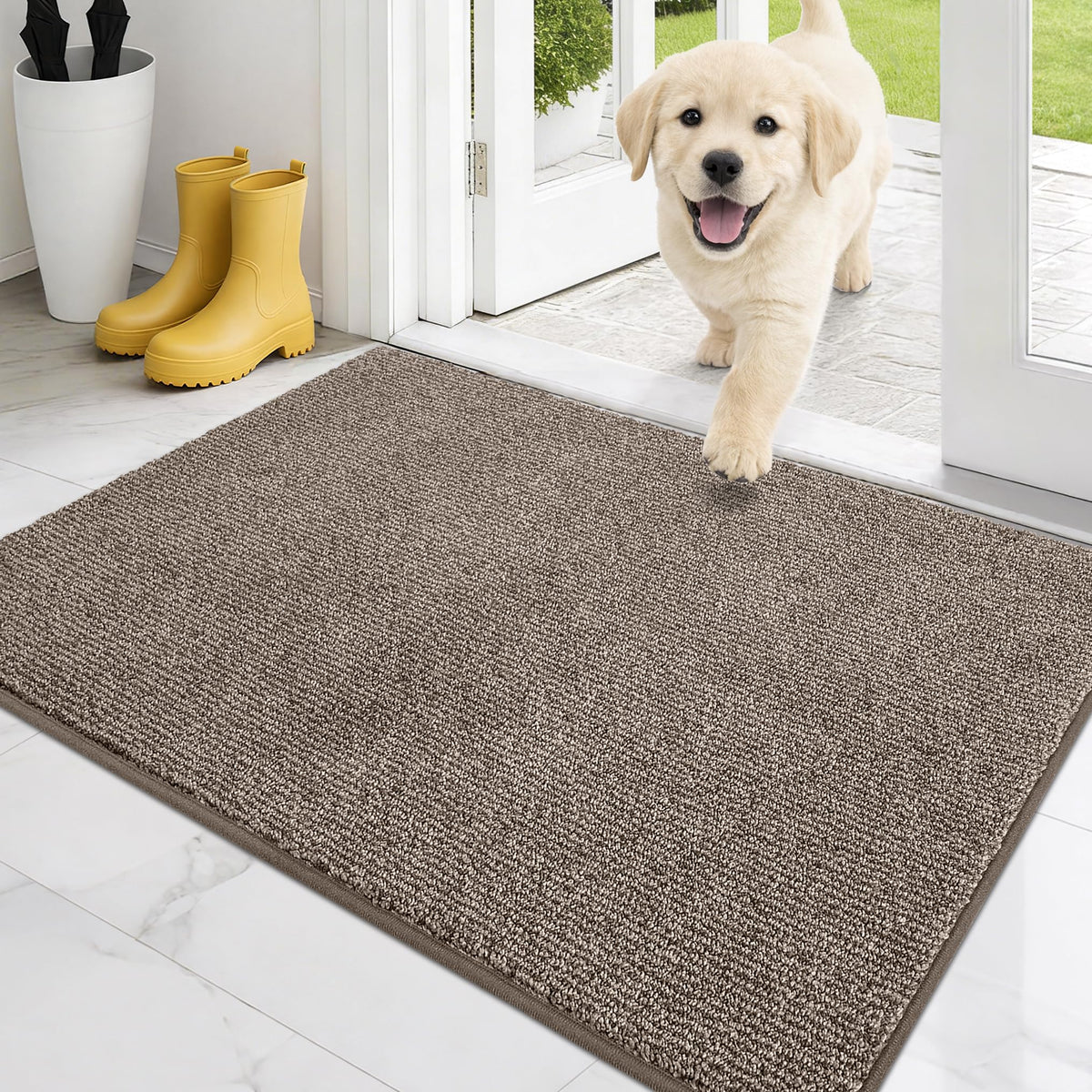 PURRUGS Dirt Trapping Indoor Door Mat, 20" x 31.5", Heathered Charcoal