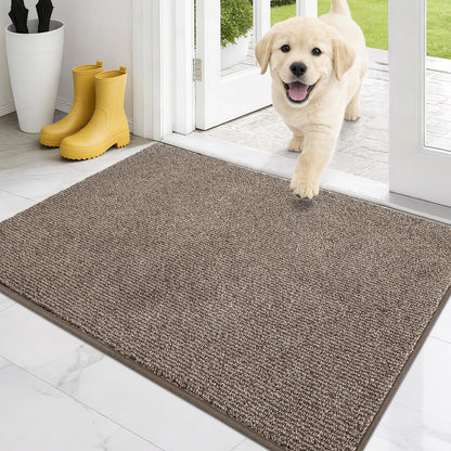 PURRUGS Dirt Trapping Indoor Door Mat, 20" x 31.5", Heathered Charcoal