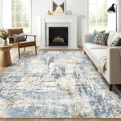 LOONGRUG 10x14 Area Rugs Washable Large Neutral Modern Living Room Rug