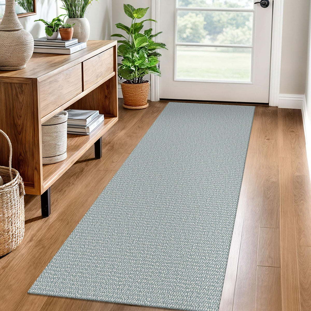 EARTHALL Washable Area Rug, Non Slip Entryway Rug, 4x6 Ft, Sand/Beige