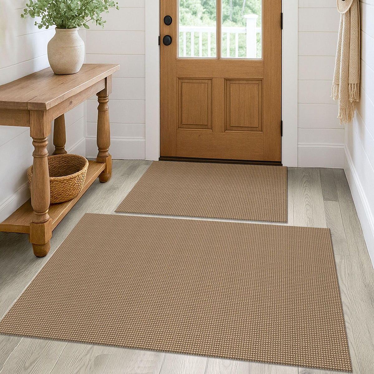 KOZYFLY Extra Long Runners for Hallways 3x20 ft Washable Kitchen Runner Non Slip Rubber Backed Hallway Rug Cotton Entryway Runner Rug Floor Carpet for Indoor Hall, Kitchen, Stair, Black/Dark Grey