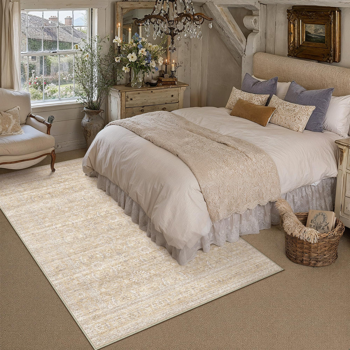 HUGEAR 8x10 Neutral Beige Large Area Rug