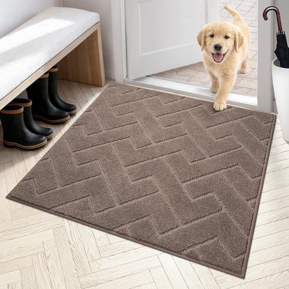 PURRUGS Dirt Trapping Door Mat Indoor Entrance, 32" x 47", Taupe