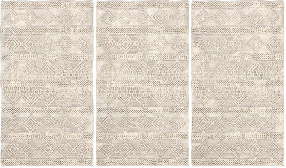 SAFAVIEH Natura Wool Area Rug 3'x5', Soft Plush Boho Grey & Ivory NAT102A